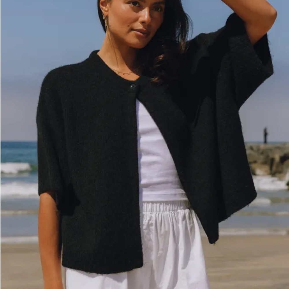 Daily Drills Single Button Short Sleeve Sweater